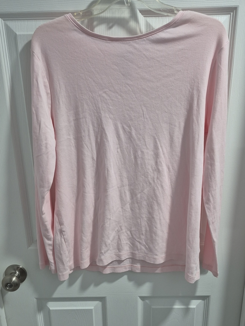 croft & barrow Light Pink Long-Sleeve Crewneck Top